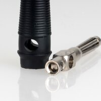 Bananenstecker Büschelstecker schwarz mit Schraubklemme und 4mm Querloch trittfest