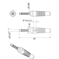 Bananenstecker Büschelstecker rot mit Schraubklemme und 4mm Querloch trittfest
