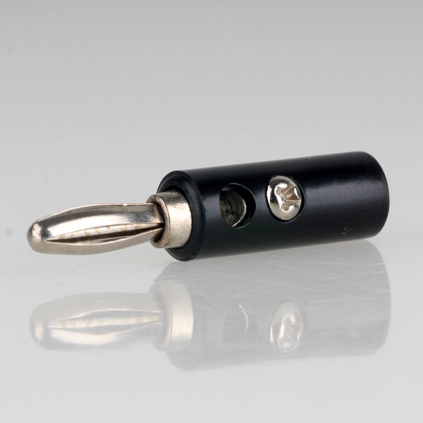 Bananenstecker Büschelstecker 4,5mm schwarz mit Schraubanschluss