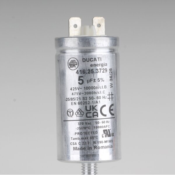 5uF 475V Anlaufkondensator Betriebskondensator Faston mit 6,3 mm Flachstecker 416253729