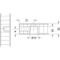 Häfele Verbindergehäuse, Stablofix, Stahl, verzinkt, mit Abdeckrand 262.88.904