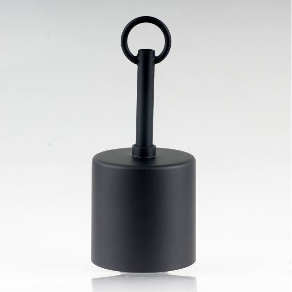 Lampen Deckenbaldachin 62x63mm Zylinderform Metall schwarz mit Pendelrohr für Kettenaufhängung