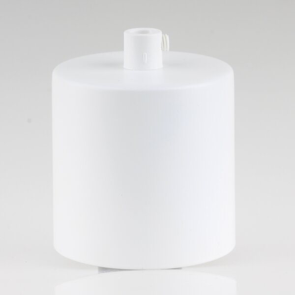 Lampen Deckenbaldachin 62x63 Zylinderform Metall weiß mit Zugentlastung Kunststoff weiß