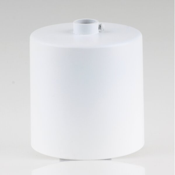 Lampen Deckenbaldachin 62x63mm Zylinderform Metall weiß mit Stellring für 10 mm Pendelrohr