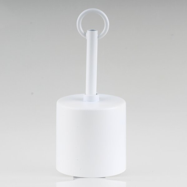 Lampen Deckenbaldachin 62x63mm Zylinderform Metall weiß mit Pendelrohr für Kettenaufhängung