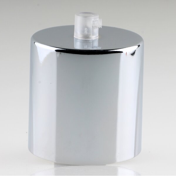 Lampen Deckenbaldachin 62x63mm Zylinderform Metall verchromt mit Zugentlastung Kunststoff transparent