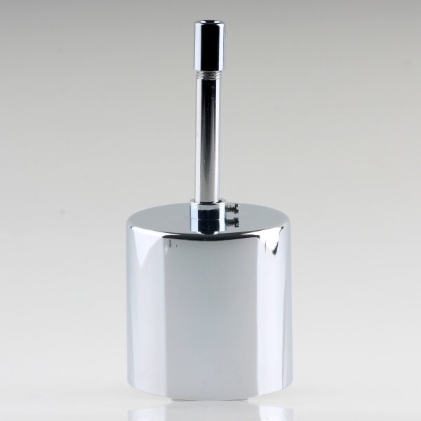 Lampen Deckenbaldachin 62x63mm Zylinderform Metall verchromt mit Pendelrohr und Zugentlastung Metall