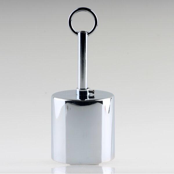 Lampen Deckenbaldachin 62x63mm Zylinderform Metall verchromt mit Pendelrohr für Kettenaufhängung