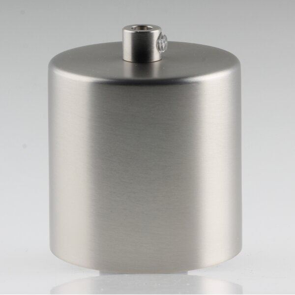 Lampen Deckenbaldachin 62x63mm Zylinderform Metall Edelstahloptik mit Zugentlastung Metall
