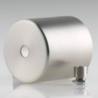 Lampen Deckenbaldachin 62x63mm Zylinderform Metall Edelstahloptik mit Zugentlastung Metall