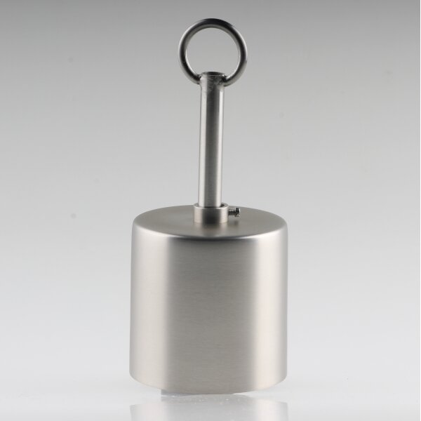 Lampen Deckenbaldachin 62x63mm Zylinderform Metall Edelstahloptik mit Pendelrohr für Kettenaufhängung