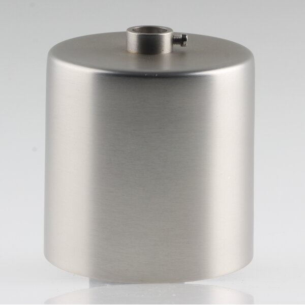 Lampen Deckenbaldachin 62x63mm Zylinderform Metall Edelstahloptik mit Stellring für 10 mm Pendelrohr