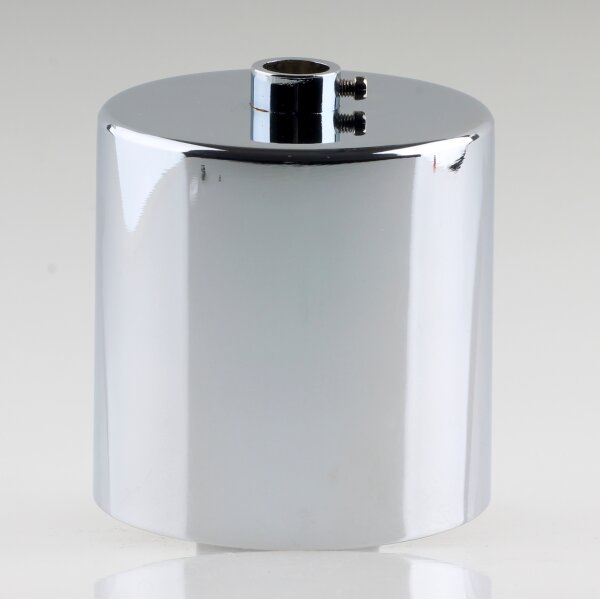 Lampen Deckenbaldachin 62x63mm Zylinderform Metall verchromt mit Stellring für 10 mm Pendelrohr