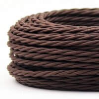 Textilkabel Stoffkabel braun 2-adrig 2x0,75 gedreht...