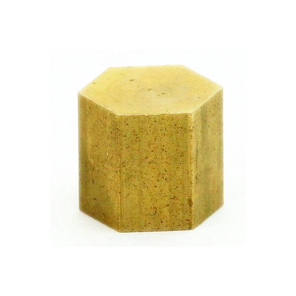 Lampen 6-Kant Knopf M10x1 Innengewinde 12x12 mm Messing roh