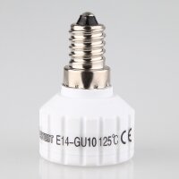 E14 auf GU10 Reduzierfassung, Porzellan/Keramik, 230V/4A,...