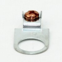Erdleiterbrücke Ringöse mit Erdklemme M3 Metall 10,2 mm Durchgang verzinkt 15x29 mm