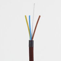 Textilkabel-Stoffkabel braun 3-adrig 3x0,75 mit Stahlseil...