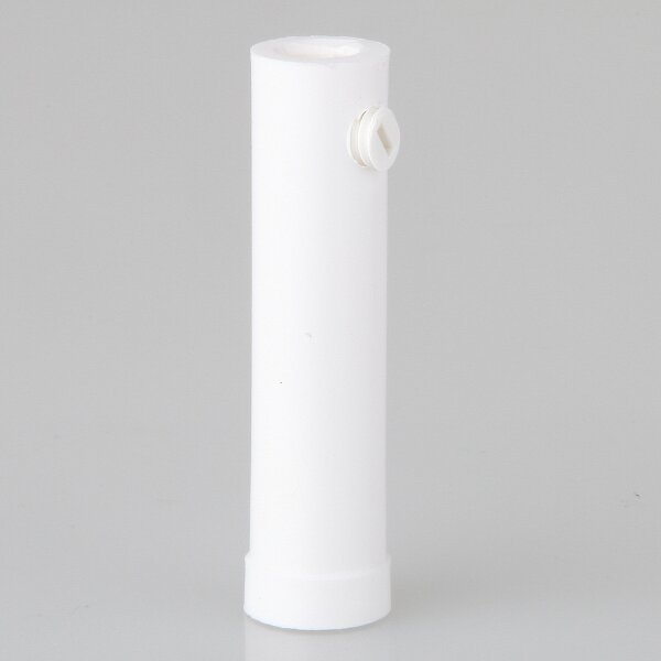 M10x1 Klemmnippel Zugentlastung 14x55 mm Weiß mit Innengewinde, seitlicher Madenschraube aus Kunststoff