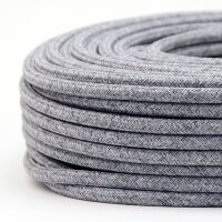 Textilkabel steingrau 2-adrig 2x0,75 Schlauchleitung...