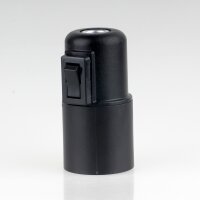 E27 Lampenfassung schwarz mit Glattmantel und...