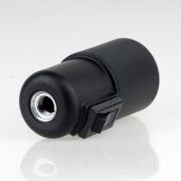 E27 Lampenfassung schwarz mit Glattmantel und...