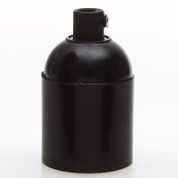 E27 Bakelit Lampenfassung schwarz mit Glattmantel und...