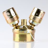 E27 Zweifach-Lampenfassung Metall vermessingt mit...