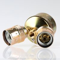 E27 Zweifach-Lampenfassung Metall vermessingt mit...