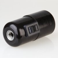 E27 Bakelit Vintage Fassung schwarz mit Glattmantel...