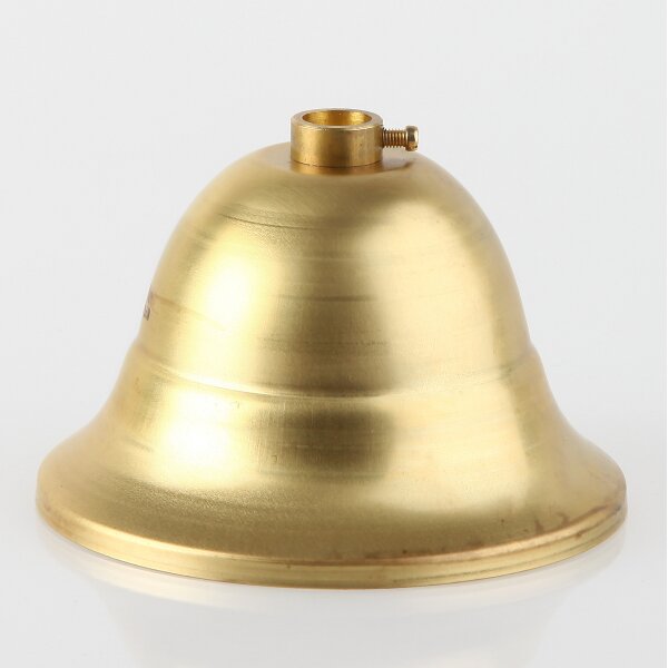 Lampen Baldachin – Metall Messing roh, Flämische Tulpenform Ø 90 mm × H 61 mm, für 10er Pendelrohr