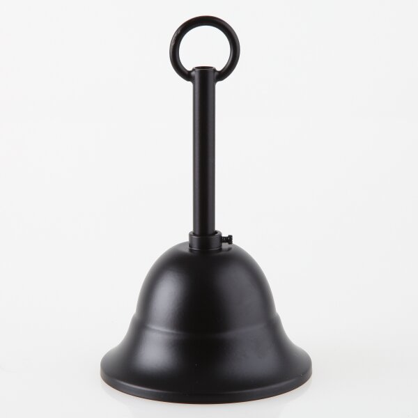 Lampen Baldachin – Metall schwarz, Tulpenform Ø 90 mm × H 61 mm, mit Leuchtenaufhängung für 10er Pendelrohr