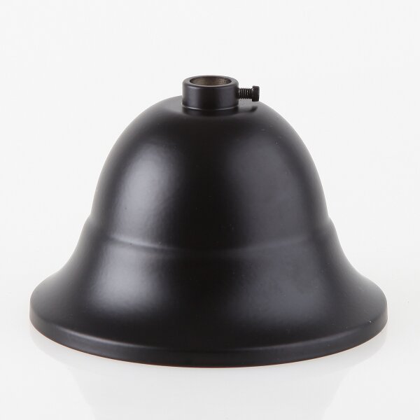 Lampen Baldachin – Metall schwarz, Flämische Tulpenform Ø 90 mm × H 61 mm, für 10er Pendelrohr
