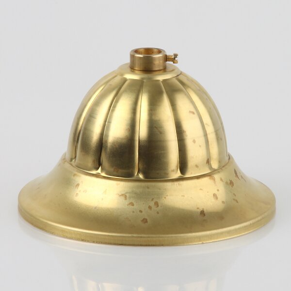 Lampen Baldachin – Metall Messing roh, Ø 99 mm × H 55 mm, für 10er Pendelrohr