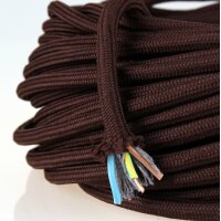 Textilkabel Stoffkabel braun 3-adrig 3x0,75 Zug-Pendelleitung S03RT-F 3G0,75