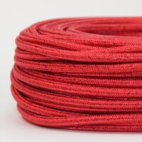 Textilkabel Stoffkabel rot metallic 3-adrig 3x0,75...