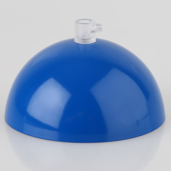 Lampen Baldachin Metall dunkelblau 50 × 100 mm mit transparent-schwarzem Kunststoff-Zugentlaster