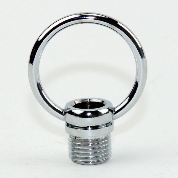 Ringnippel Metall verchromt M10x1 Außengewinde – beweglicher Bügel, Ø 27 mm