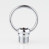 Ringnippel Metall verchromt M10x1 Außengewinde – beweglicher Bügel, Ø 27 mm