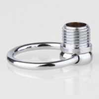 Ringnippel Metall verchromt M10x1 Außengewinde – beweglicher Bügel, Ø 27 mm