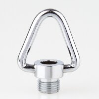 Ringnippel Metall verchromt M10x1 Außengewinde – beweglicher Bügel dreieckig, Ø 29 mm