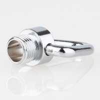 Ringnippel Metall verchromt M10x1 Außengewinde – beweglicher Bügel dreieckig, Ø 29 mm