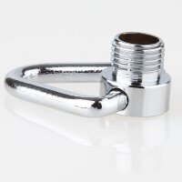 Ringnippel Metall verchromt M10x1 Außengewinde – beweglicher Bügel dreieckig, Ø 29 mm