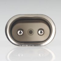 Warmgeräte Geräte-Einbaustecker Metall 2-polig 6mm Stifte 250V/10A für alte Toaster, Waffeleisen und Bügeleisen