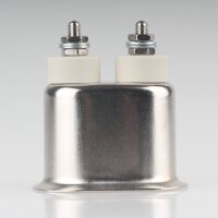 Warmgeräte Geräte-Einbaustecker Metall 2-polig 6mm Stifte 250V/10A für alte Toaster, Waffeleisen und Bügeleisen