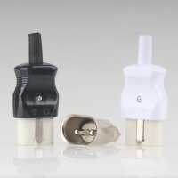 Warmgeräte Geräte-Einbaustecker Metall 2-polig 6mm Stifte 250V/10A für alte Toaster, Waffeleisen und Bügeleisen