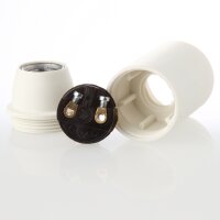 E14 Thermoplast-Lampenfassung weiß mit Glattmantel und M10x1 Innengewinde