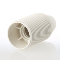 E14 Thermoplast-Lampenfassung weiß mit Außengewinde und M10x1 Innengewinde