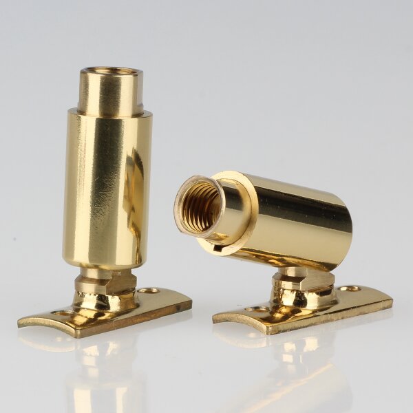 Lampen Dreh-Kippgelenk 13x37 mm, Messing, M8x1 Innengewinde mit Lasche