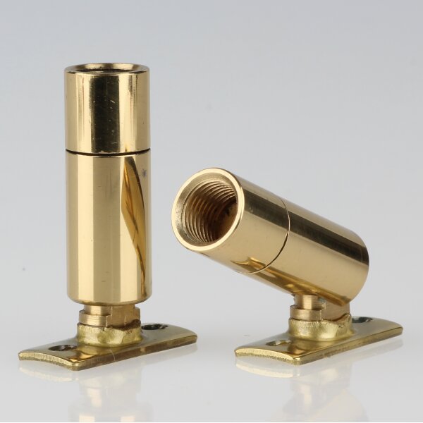 Lampen Dreh-Kippgelenk 13x44 mm, Messing, M10x1 Innengewinde mit Lasche